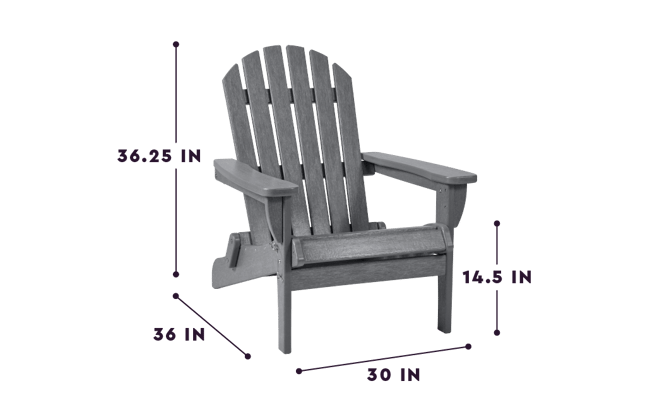 Grey Premium Willoughby Folding Adirondack Chair - Keter US